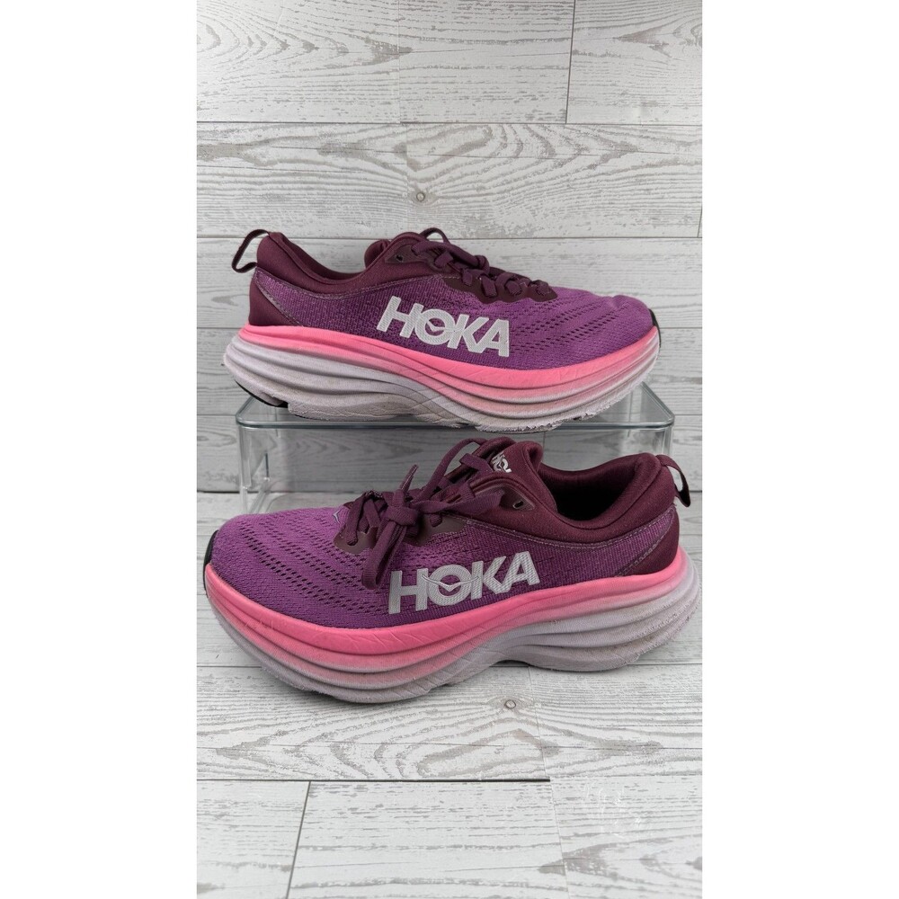 Hoka One One Bondi 8 Purple 8B Women's Sneakers Lifestyle Running Shoes #619